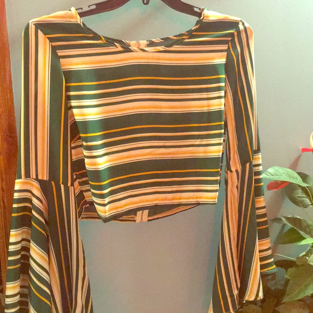 Long Sleeve Halter Blouse